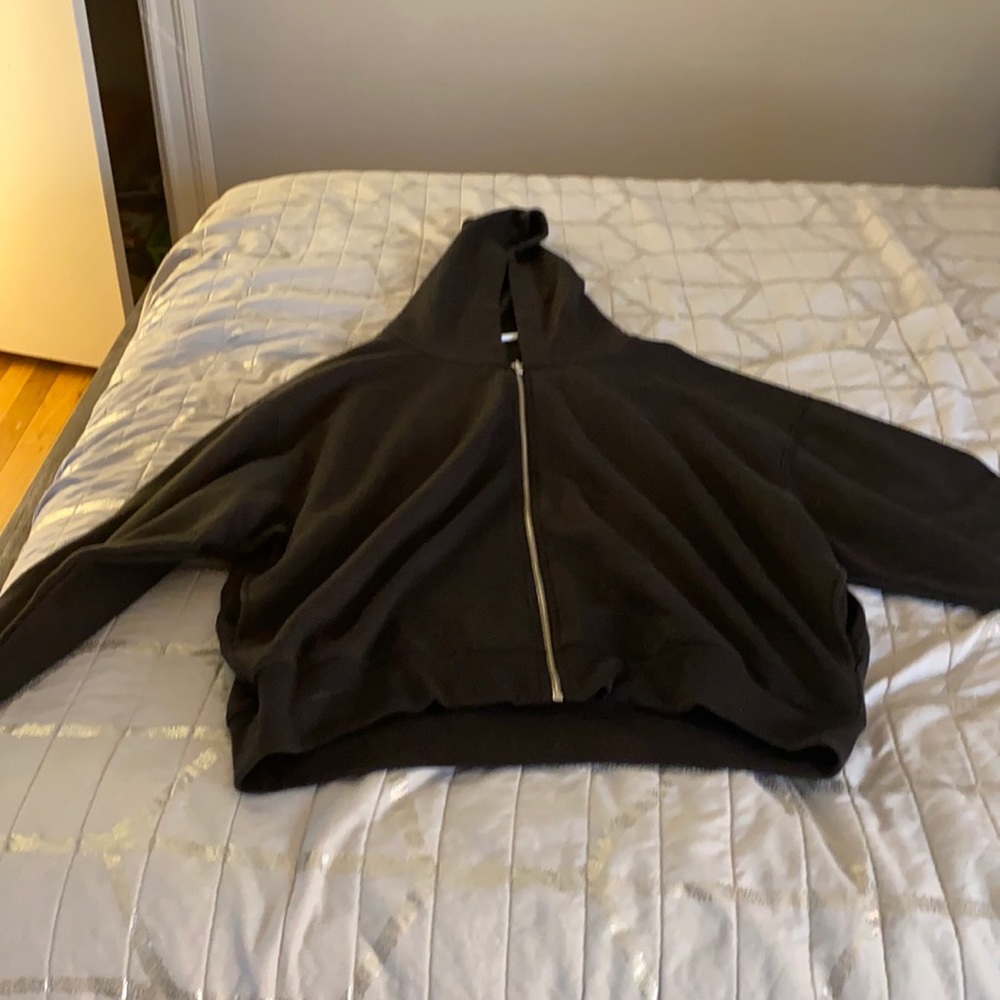 Victoria Secret Pink Black zip up hoodie. (New)